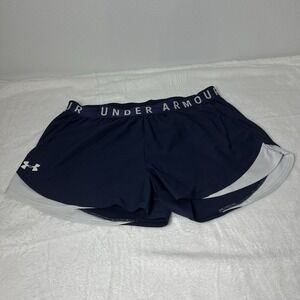 Under Armour Play Up 3.0‎ Shorts Women's Size Large Navy And White Athletic